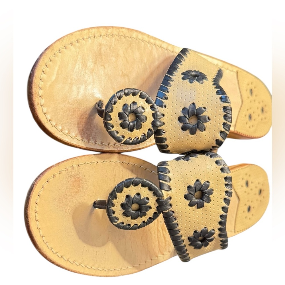 JACK ROGERS

MARINA THONG SANDAL CAMEL LEATHER  - Size 8 - Picture 3 of 5